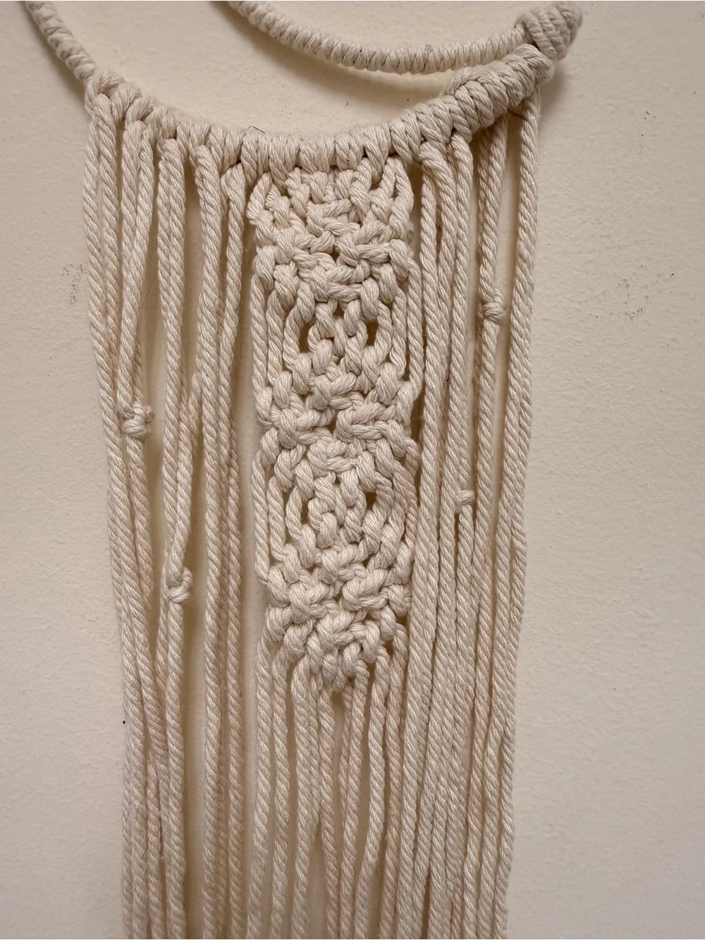 Cream Crescent Moon Macramé Wall Tapestry Boho Wall Art